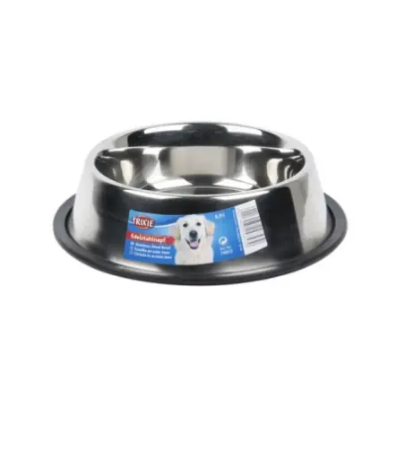 Fotografía del producto: Comedero o Bebedero Metálico para Mascota Trixie 0.9 Lt
