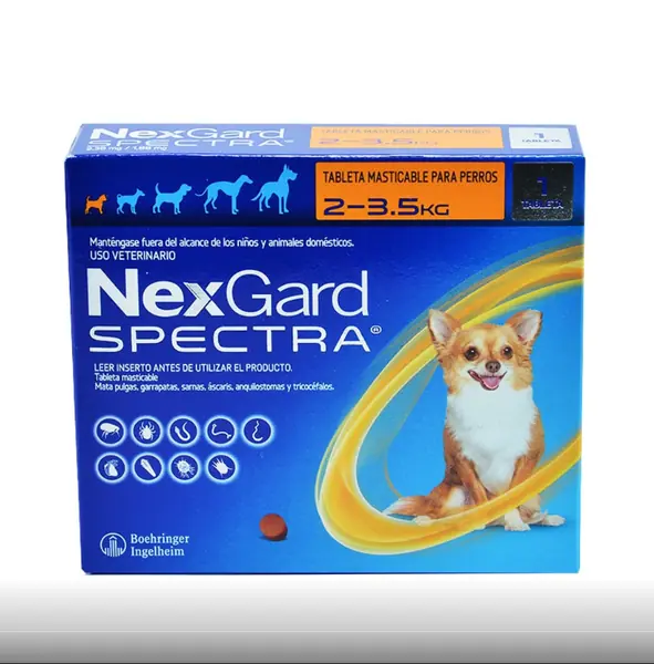 Fotografía del producto: Nexgard Spectra Antiparasitario interno y externo para perros de 2 a 3.5 Kg